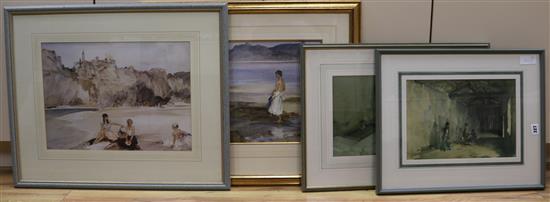 Four Russell Flint prints, largest 45 x 32cm